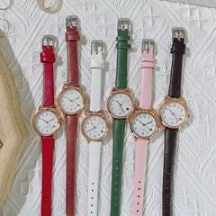 Cat Ears Love Kids Watch Leather Casual Female Youth Girls Student