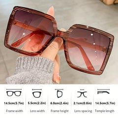 Oversized Square Sunglasses Gradient UV400
