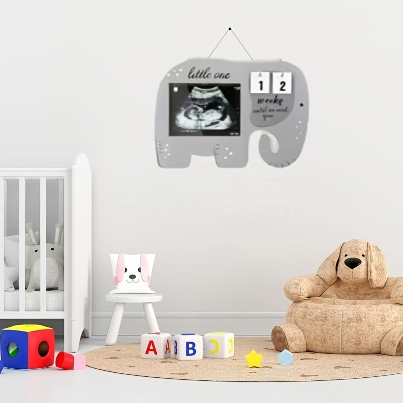 Elephant Ultrasound Frame + Countdown Blocks - Parent Gift