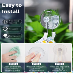 20pcs Transparent Plastic Suction Cups for Home Organization and Decoration