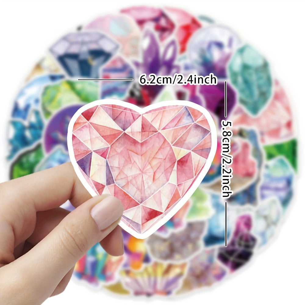 50pcs Crystal Stickers Laptop Water Bottle Bumper Skateboard Decor