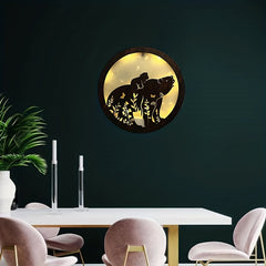 Children's Room Decoration Wall Clock LED Creative Lamp Retro Wooden Sign
