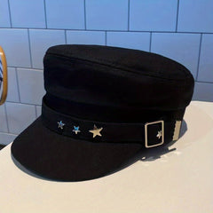 Men's Solid Cotton Newsboy Hat for Autumn/Winter