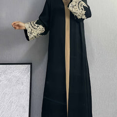 Floral Embroidery Abaya Maxi Robe