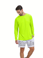 Men's UPF 50 Sun Protection Long Sleeve T Shirt Quick Dry Outdoor Fishing Tops