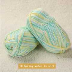 2pcs DIY Weaving Colorful Dyeing Flower Wool Yarn Crochet Hook Wool Ball