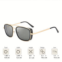 Men's Steampunk Sunglasses UV400 Copper Frame Eyewear with Case