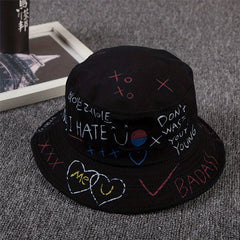 Hip Hop Graffiti Bucket Hat UV Protection Couple Sun Hat