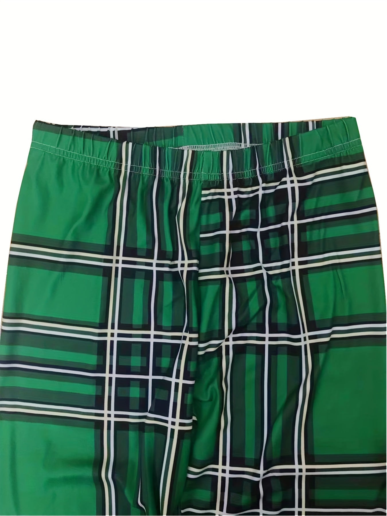 Plaid Print Skinny Leggings Stretchy Casual Leggings