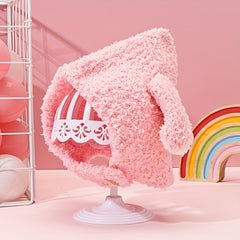 Winter Rabbit Ear Baby Hat Plush Knitted
