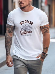 Graphic Print Leisure Sports T shirt Men's Casual Street Style Round Neck Tee