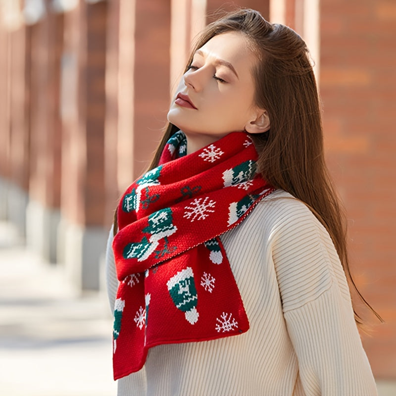 Christmas Pattern Scarf Winter Scarf Large Blanket Wrap Shawl