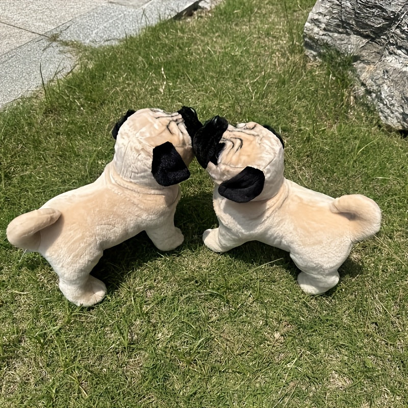 Light Brown Pug Stuffed Animal Plush Dog Toy with Expressive Eyes