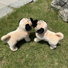 Light Brown Pug Stuffed Animal Plush Dog Toy with Expressive Eyes
