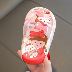 Girls Cartoon Open Toe Slippers Non Slip Lightweight Indoor Slippers