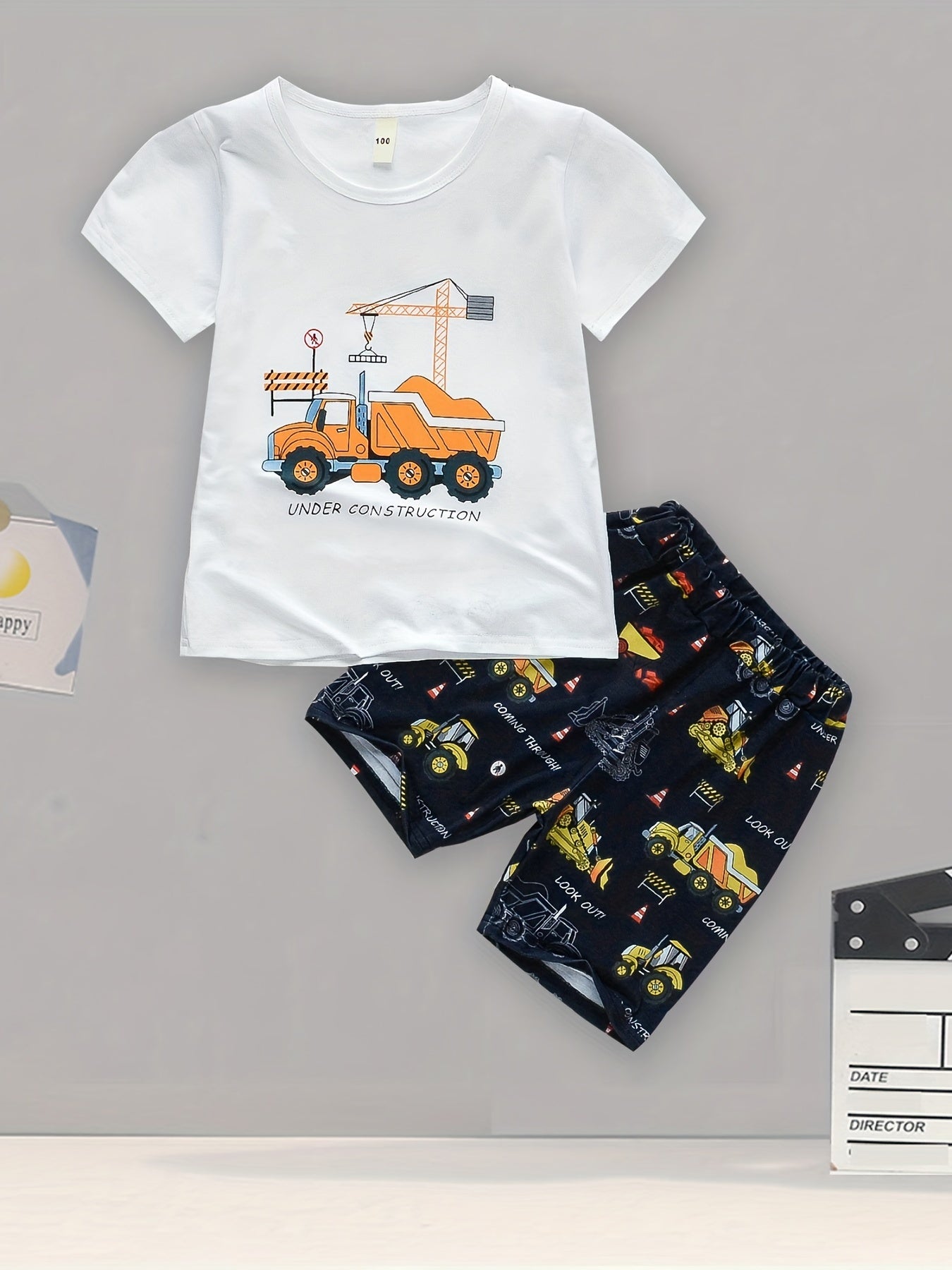Boys Truck Under Construction T-shirt & Shorts Set