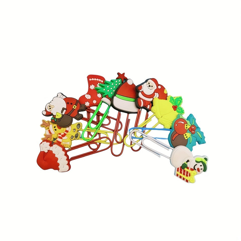 10pcs Christmas Cartoon Paper Clips To Paper Clip Binder Paper Clip