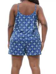 Heart Print Cami Top & Shorts Pajama Set