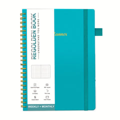 Undated Planner 12 Month Weekly Monthly Hardcover Faux Leather Spiral Bound