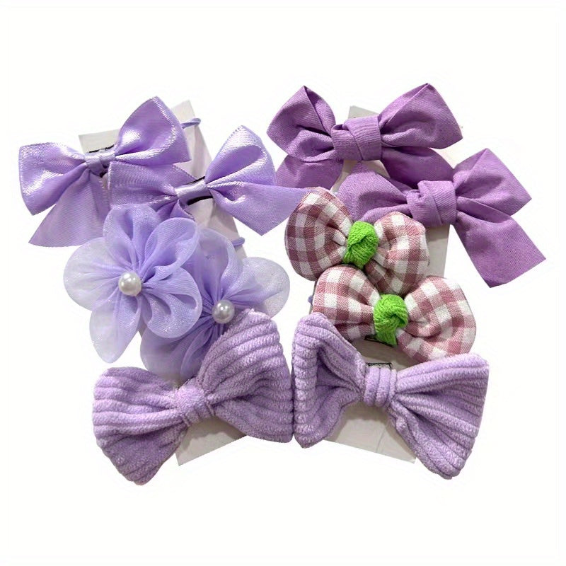 10pcs Girls Elastic Hairbands Bowknot Flower Hair Accessories