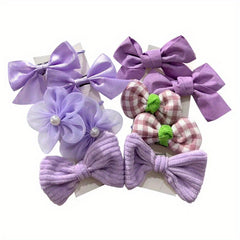 10pcs Girls Elastic Hairbands Bowknot Flower Hair Accessories