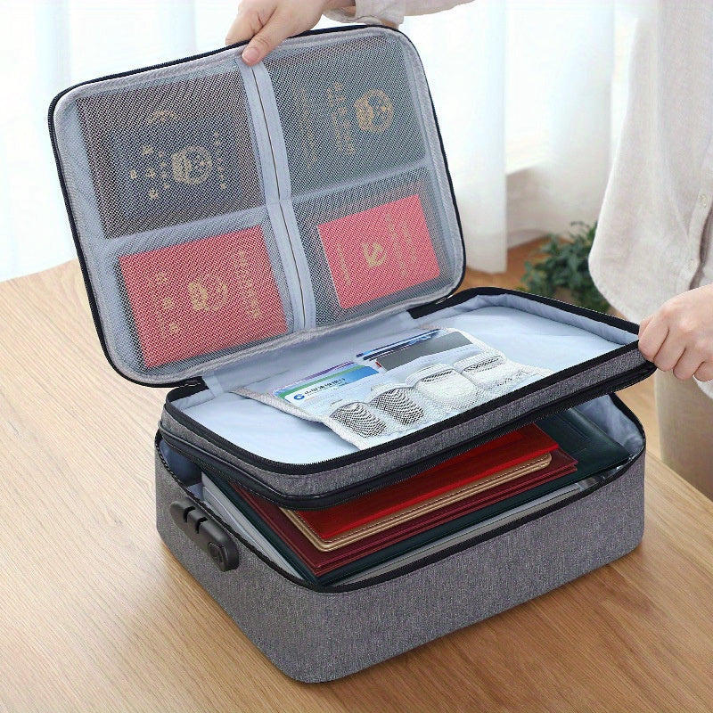 Double Layer Storage Travel Bag Lightweight Document Zipper Bag