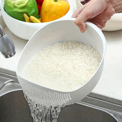 Efficient Rice Washing Machine with Draining Basin for Home Cooking