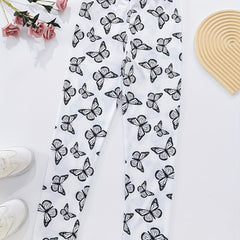 Girls Butterfly High Waist Slim Fit Yoga Pants