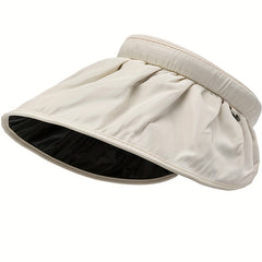 Solid Shell Visor Hat Foldable Headband Wide Brim Sunscreen Travel Beach Hats
