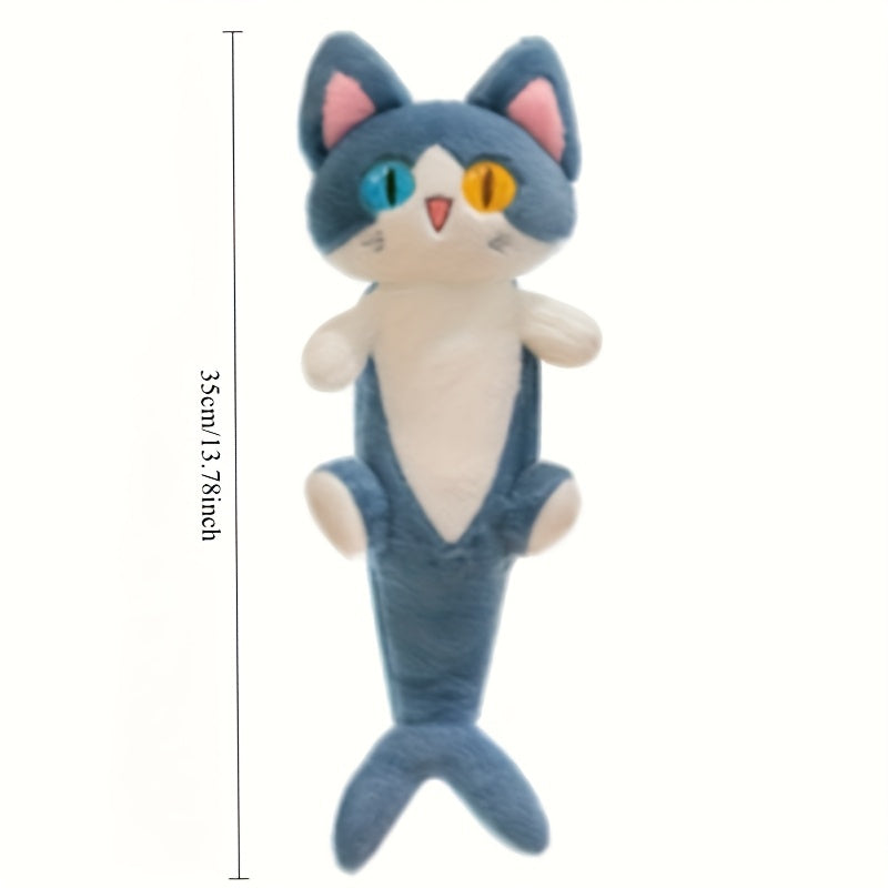 Shark Cat Plush Toy Soft Cartoon Stuffed Animal with Expressive Eyes