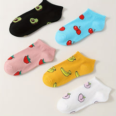 Fruit Print Socks & Low Cut Ankle Socks Women's Stockings