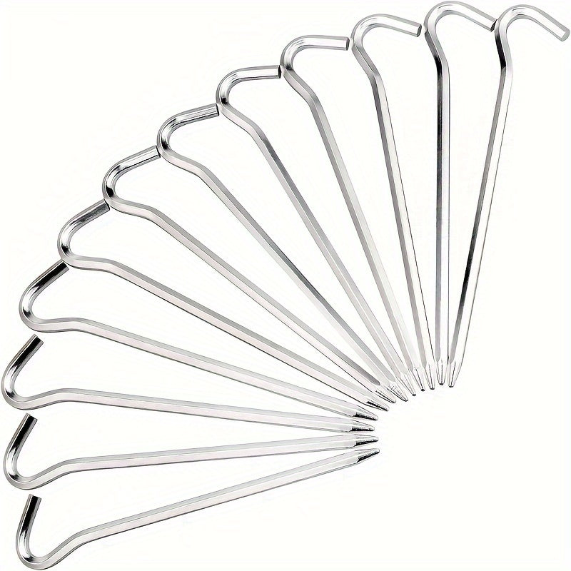 4pcs Aluminum Tent Pegs with Hooks for Camping Tents