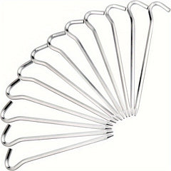 4pcs Aluminum Tent Pegs with Hooks for Camping Tents
