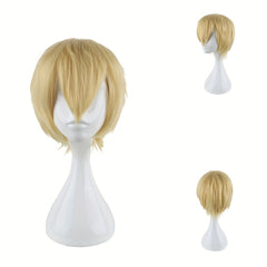Men's 12 Inch Golden Anime Dress Up Wig Cosplay Wig