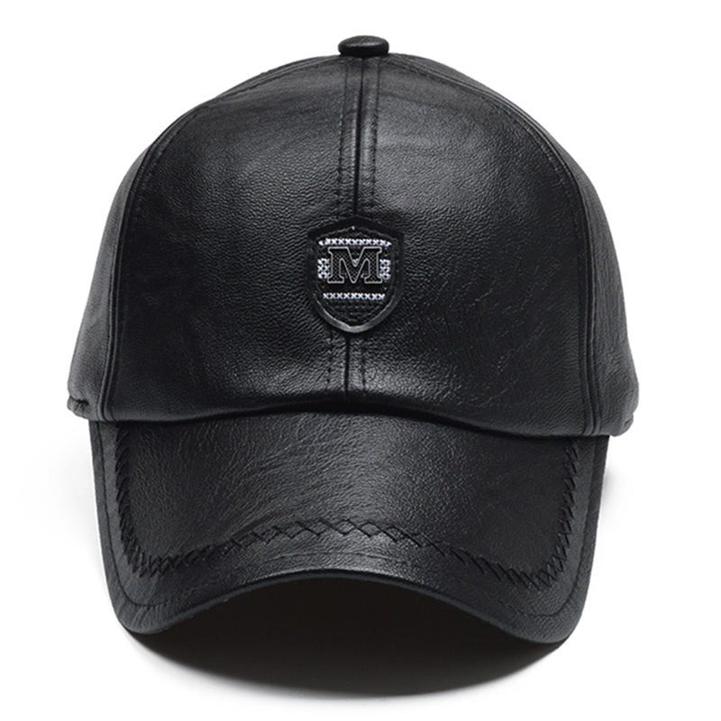 Men's Casual PU Leather Baseball Cap