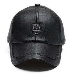 Men's Casual PU Leather Baseball Cap