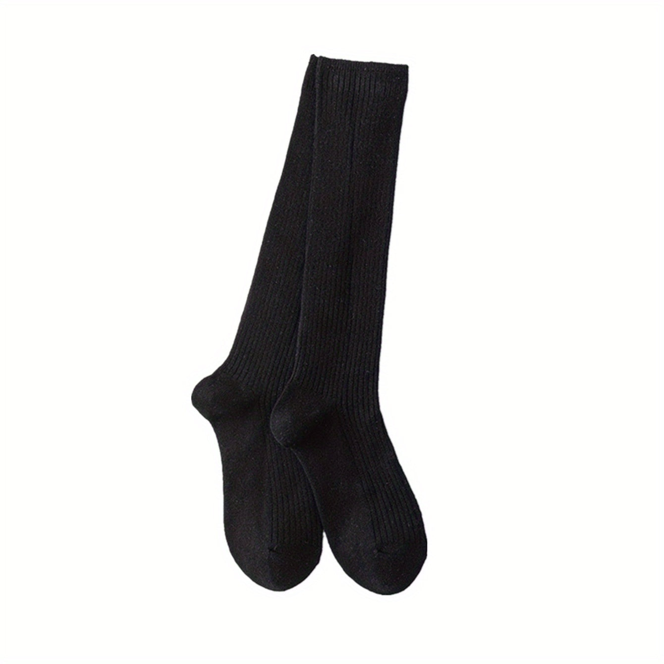 Solid Calf Socks Comfy All match Knee High Socks Women's Stockings