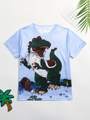 Boys' Dino Graphic T-Shirt for Summer Fun