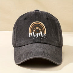 Rainbow Leopard MAMA Baseball Cap Washed Distressed Dad Hat Adjustable Sun Hat
