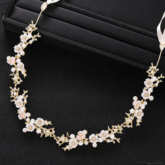 Crystal Bridal Hair Vine Pearl Wedding Hair Jewelry Women Crowns