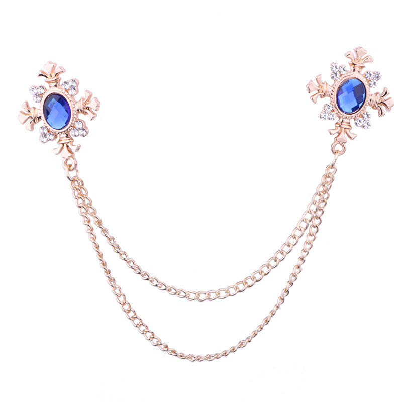 Men's Statement Corsage Shirt Collar Brooch
