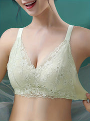 Lace Wireless Push Up Bra - Breathable Lingerie