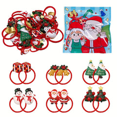 12pcs Christmas Hair Band Elastic Hair Ties for Girls Kids