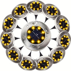 8 LED Solar Ground Lights Outdoor Waterproof Solar Floor Lights Garden Lights