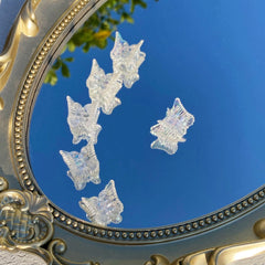 20pcs Transparent Hair Claw Butterfly Resin Small Side Clip
