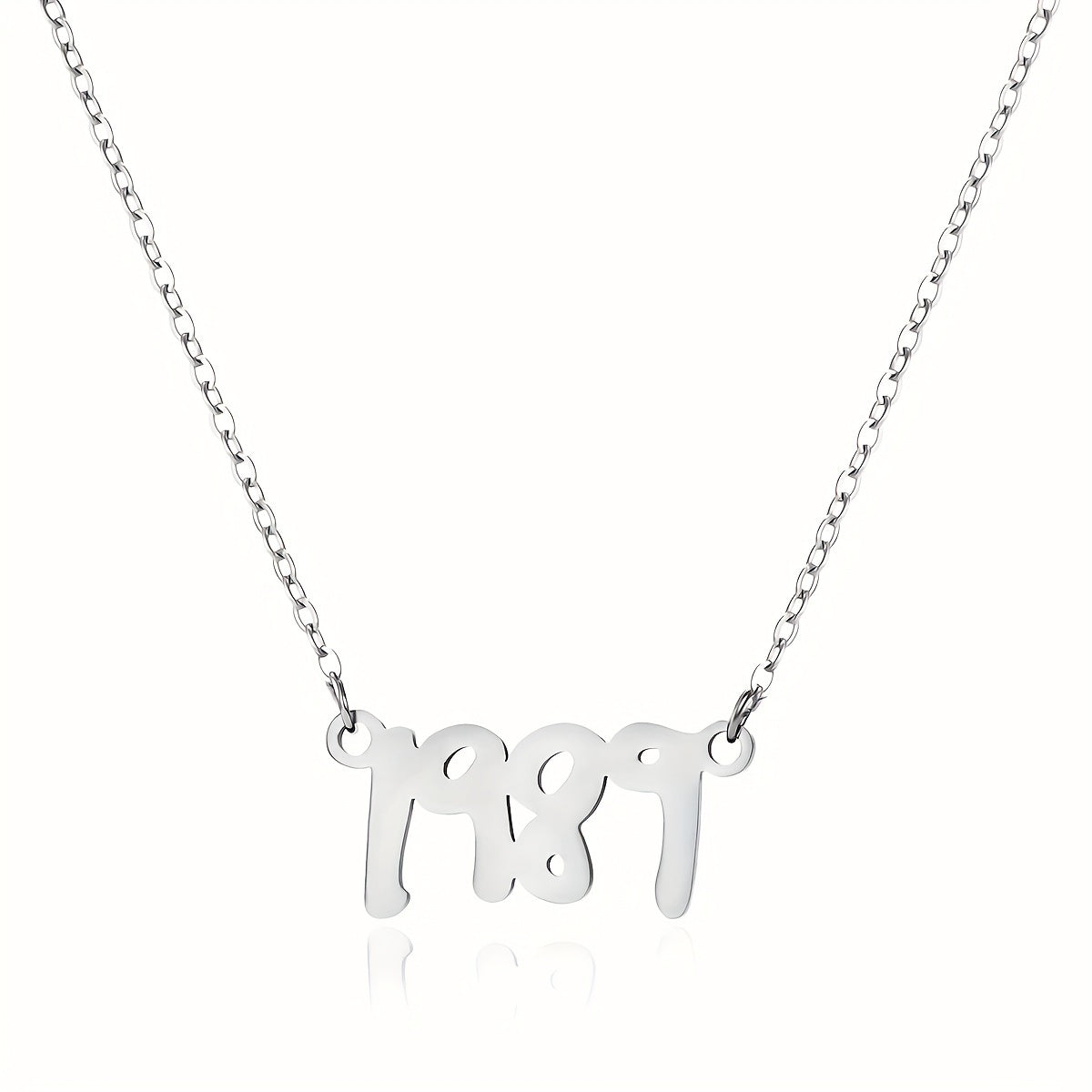 Lucky Number 1989 Charm Necklace Year Number Charm Necklace Clavicle Chain