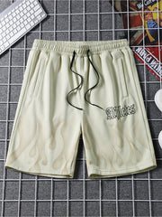 Athletes Flame Pattern Drawstring Shorts for Summer
