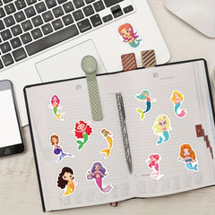 60pcs Mermaid Stickers Waterproof for Laptop Phone Skateboard