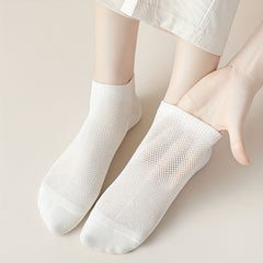 7 Pairs Solid Low Cut Sports Socks Women's Stockings & Hosiery