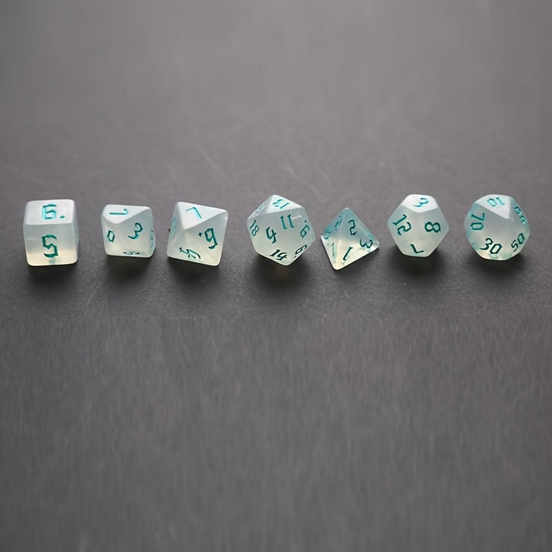 7pcs Iridescent Glitter Polyhedral Dice Set - Christmas Thanksgiving Gift